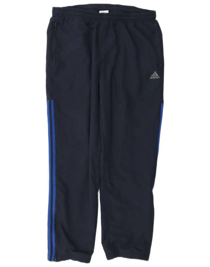 Calça de treino masculina Adidas Joggers grande poliéster azul marinho