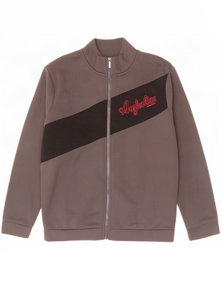 AUSTRALIAN L'ALPINA Jaqueta masculina de agasalho grande bloco colorido cinza