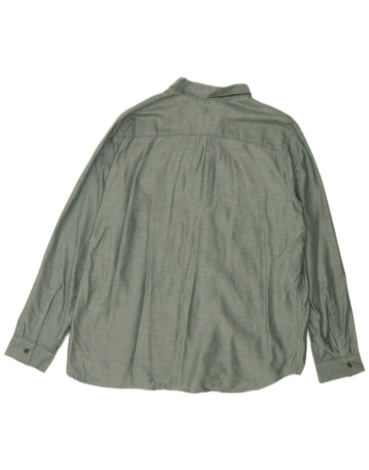 Camisa feminina de flanela grande EDDIE BAUER Reino Unido 18 XL algodão verde