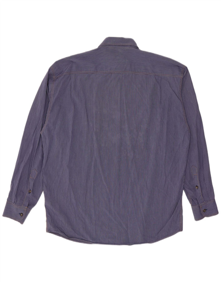 Camisa masculina Iceberg média listrada azul marinho