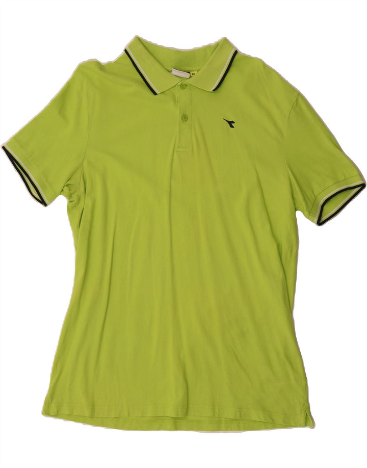 DIADORA Mens Polo Shirt 2XL Green Cotton Vintage Diadora and Second-Hand Diadora from Messina Hembry 