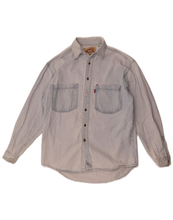 Camisa jeans masculina Levi's pequena azul algodão