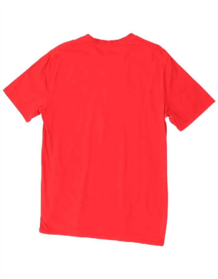 Camiseta masculina Calvin Klein com estampa gráfica pequena de algodão vermelho