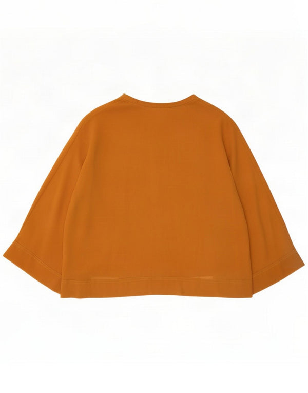 Zara Blusa feminina manga 3/4 oversized Top UK 18 XL Viscose laranja