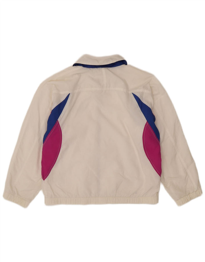 Ellesse Jaqueta feminina de treino UK 14 médio branco colorblock nylon