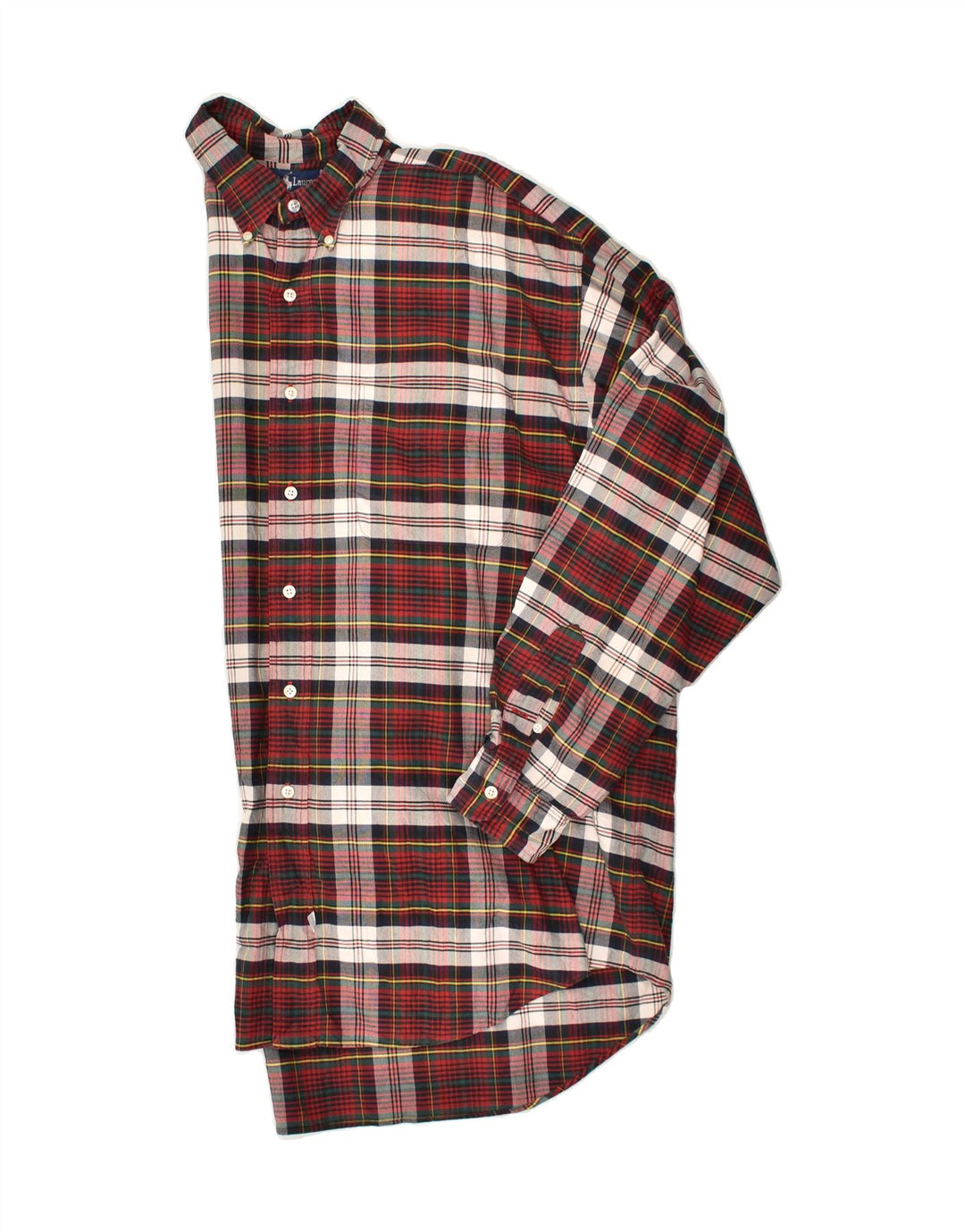 Camisa masculina RALPH LAUREN grande algodão xadrez vermelho