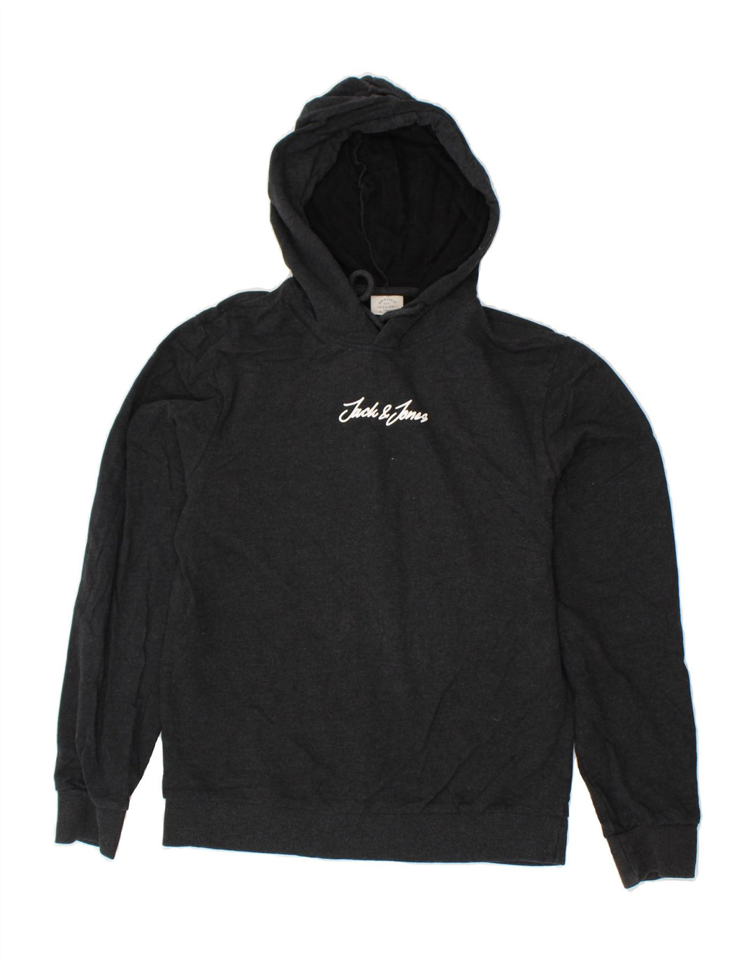 JACK & JONES Mens Graphic Hoodie Jumper XS Grey Cotton Vintage Jack & Jones and Second-Hand Jack & Jones from Messina Hembry 