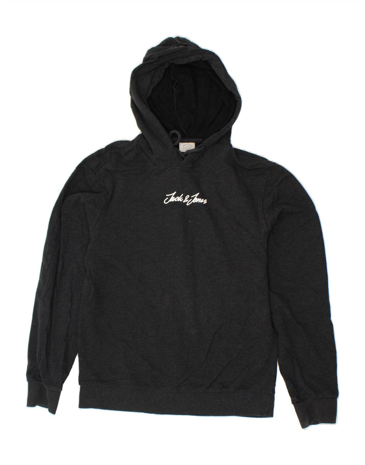 JACK & JONES Mens Graphic Hoodie Jumper XS Grey Cotton Vintage Jack & Jones and Second-Hand Jack & Jones from Messina Hembry 