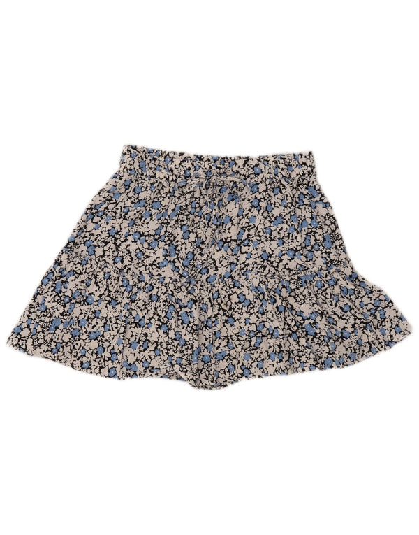 Calça quente feminina Zara pequena W26 viscose floral multicolorida