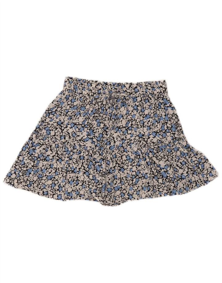 Calça quente feminina Zara pequena W26 viscose floral multicolorida