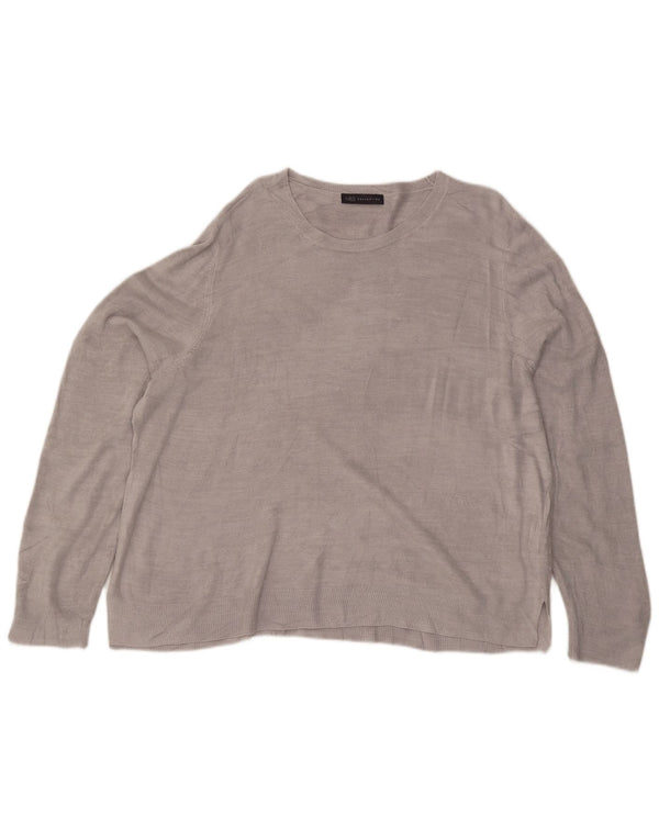 Suéter feminino Marks & Spencer com gola canoa Reino Unido 24 4XL cinza acrílico