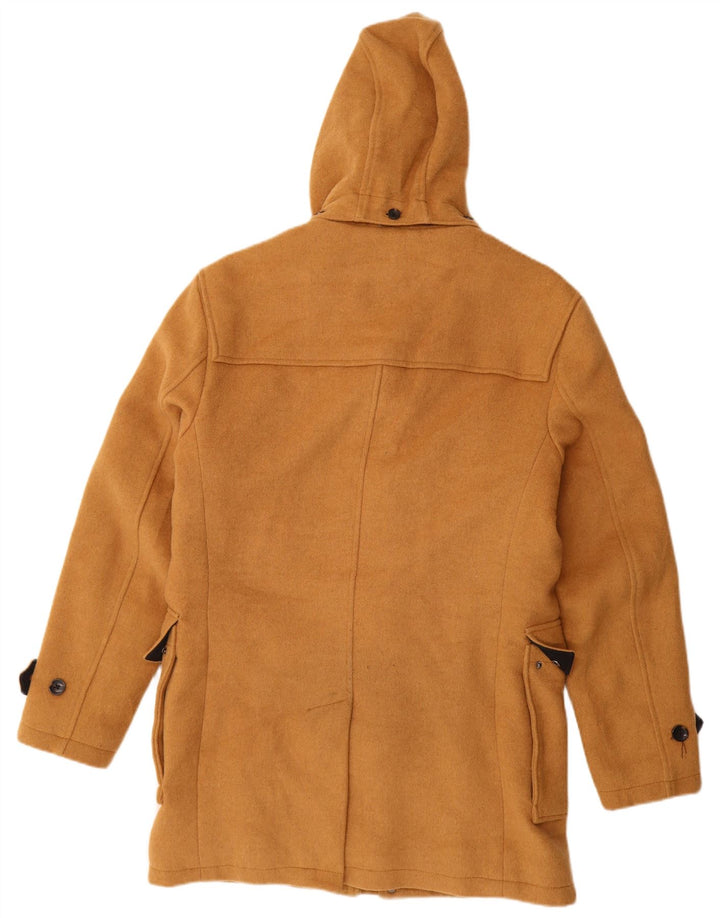 Casaco Duffle Masculino com Capuz Zara UK 40 Grande Poliéster Marrom