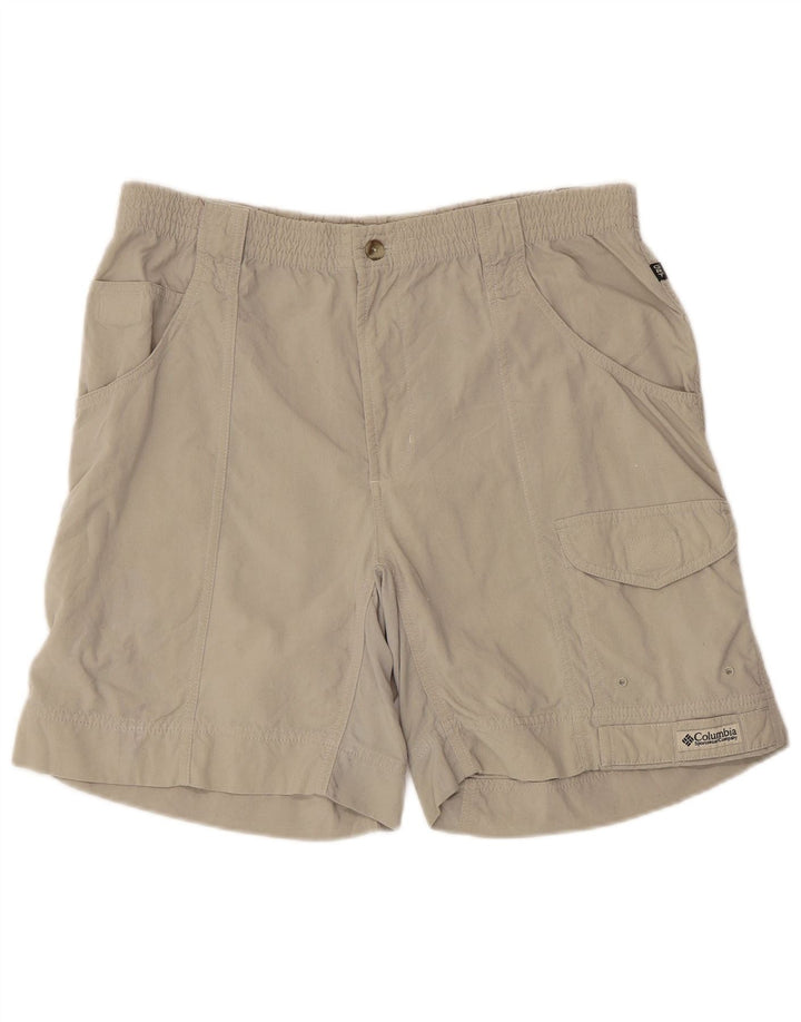 Columbia Mens Cargo Shorts Médio W32 Bege Nylon
