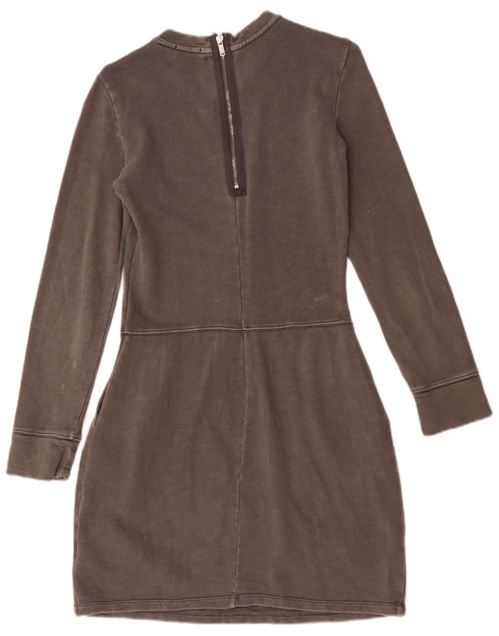 Vestido básico feminino de manga comprida Gap UK 6 XS algodão cinza