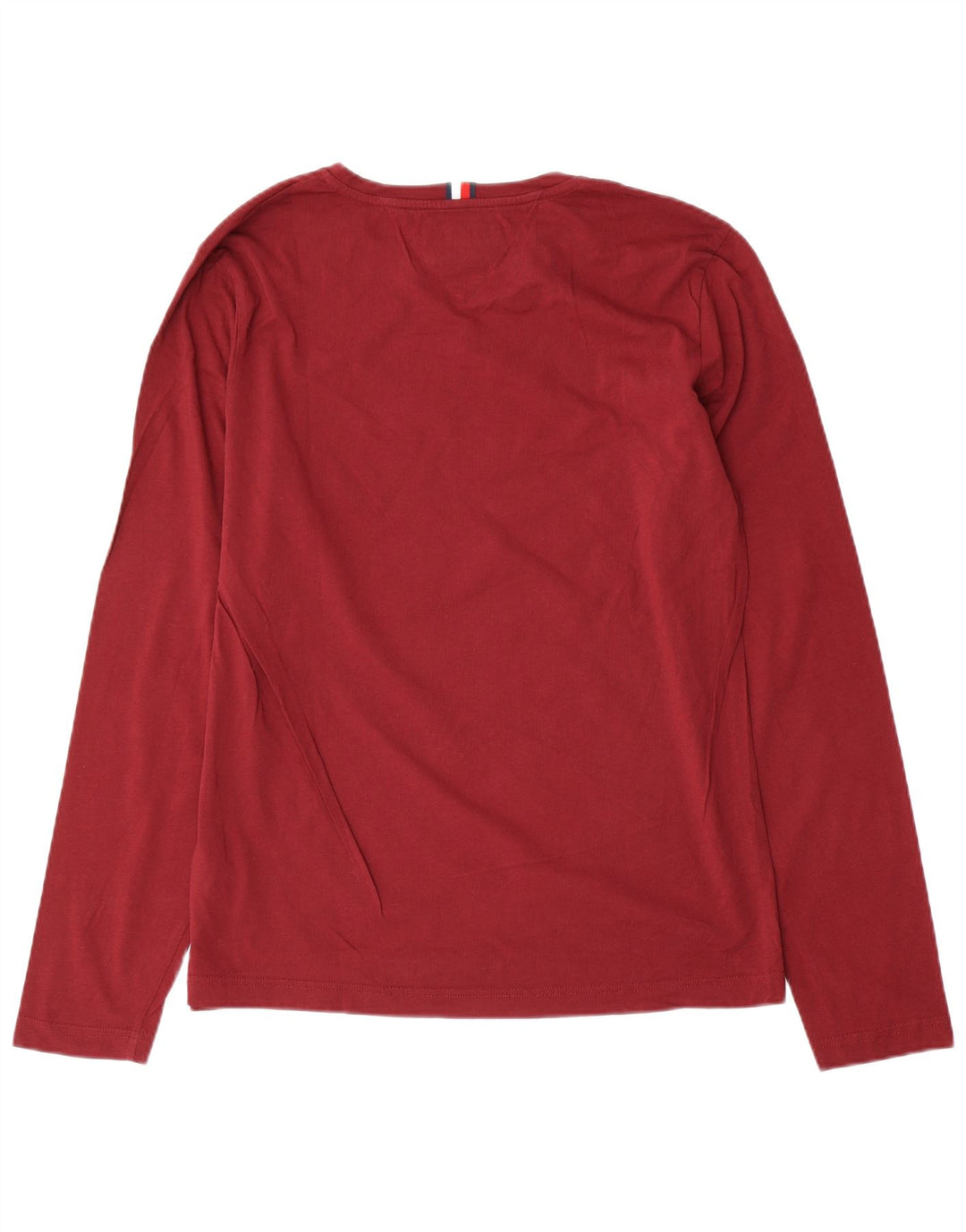 Tommy Hilfiger Camiseta masculina gráfica de manga comprida grande algodão Borgonha