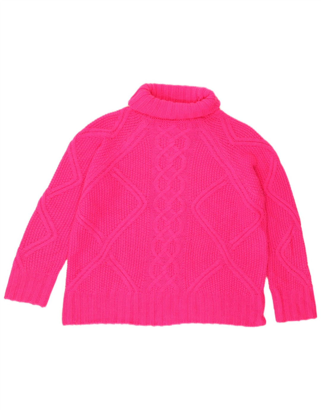 Suéter feminino Oasis com gola alta e gola alta Reino Unido 10 pequeno acrílico rosa