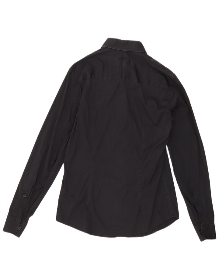 Armani Jeans Camisa masculina média azul marinho algodão