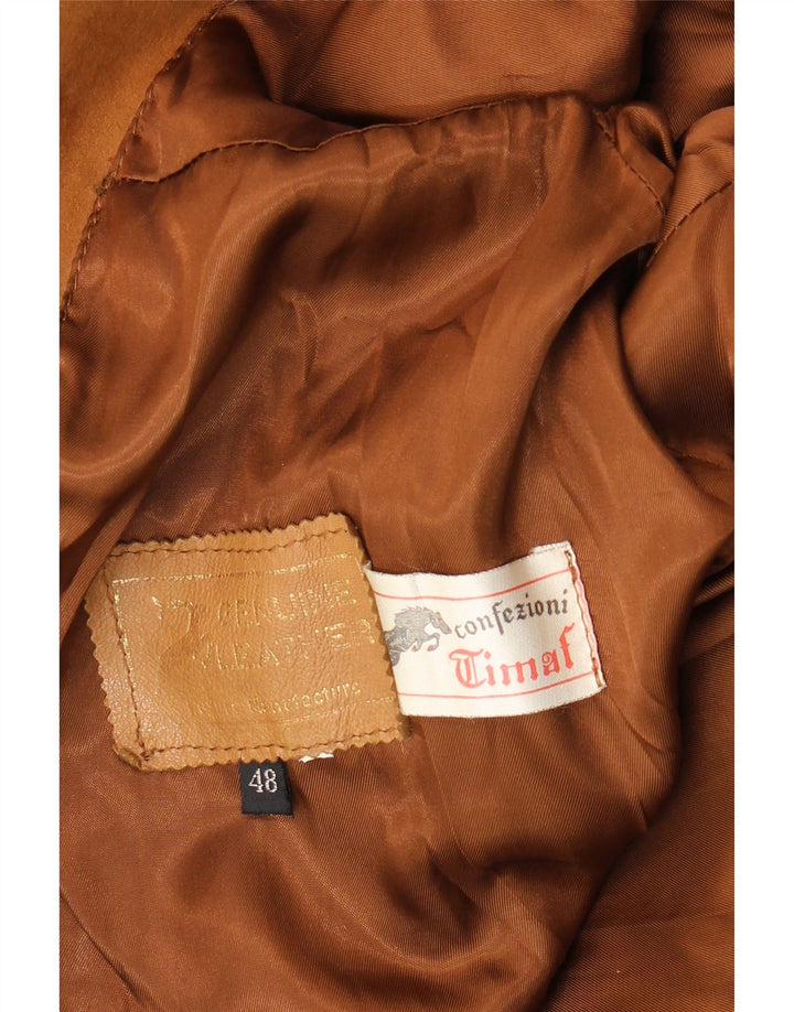 Jaqueta feminina vintage de camurça IT 48 XL couro marrom