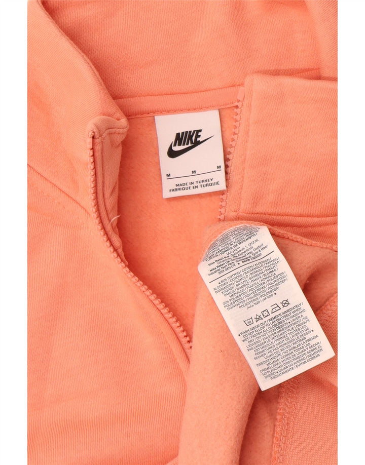 Moletom masculino Nike com zíper e gola alta de algodão laranja médio