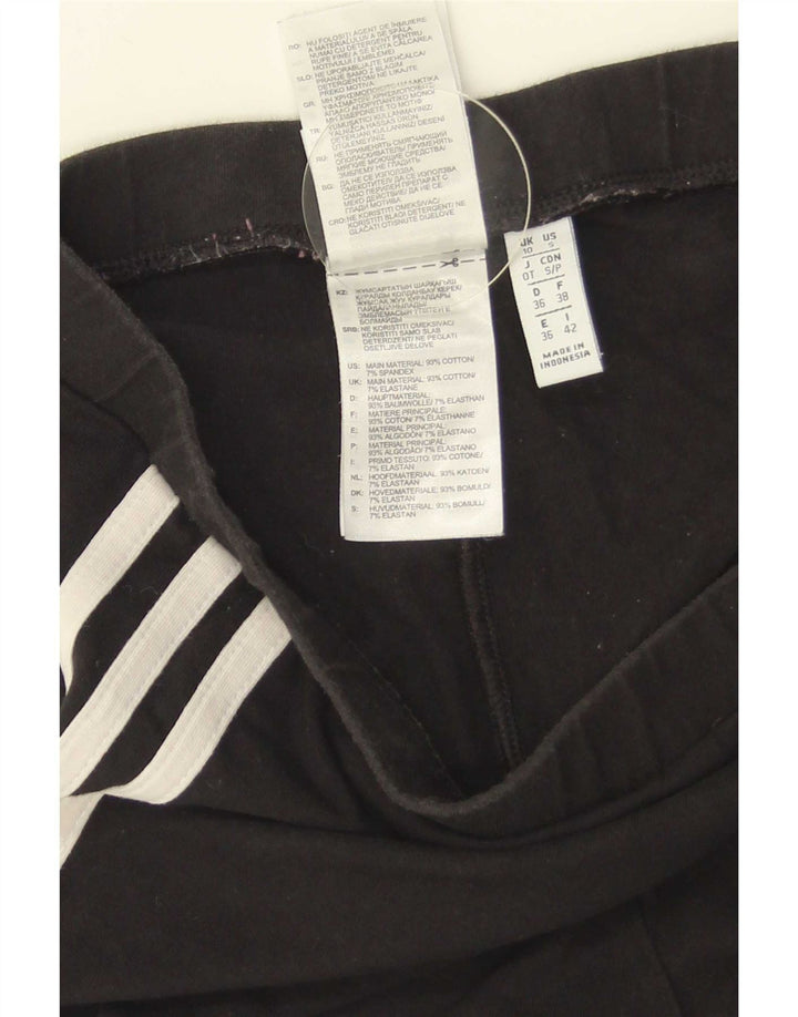 Leggings Adidas Femininas UK 10 Pequenas Algodão Preto