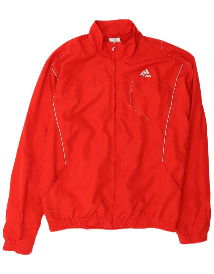 Adidas Womens Tracksuit Top Jacket UK 16 Grande Poliéster Vermelho