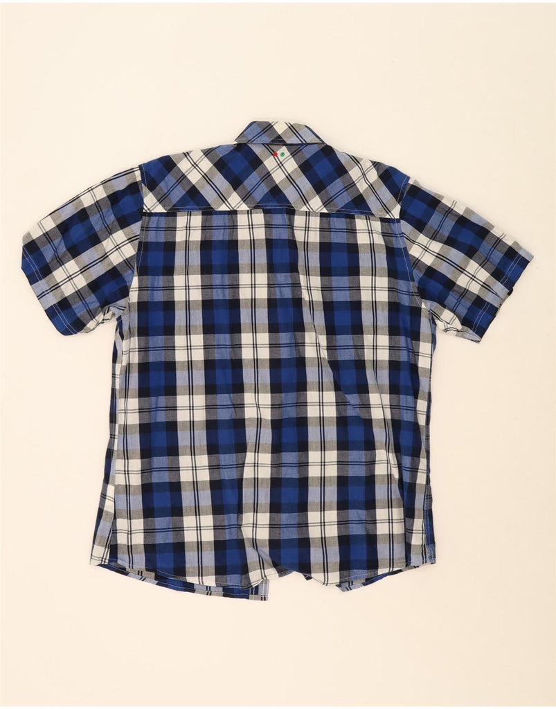 KICKERS Mens Short Sleeve Shirt 2XL Blue Check Cotton Vintage Kickers and Second-Hand Kickers from Messina Hembry 