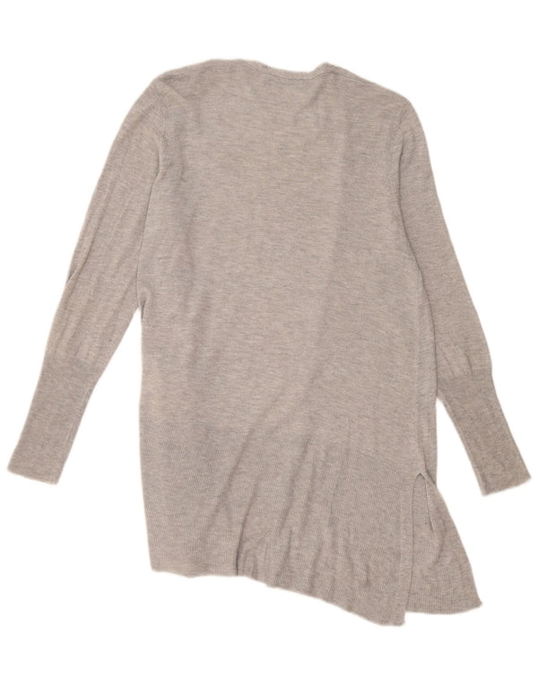 Suéter feminino Marks & Spencer Longline Open Cardigan Reino Unido 14 cinza médio
