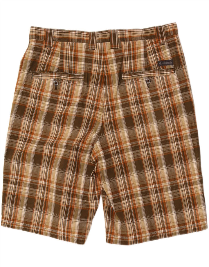 Columbia Mens Chino Shorts W36 Grande Algodão Xadrez Marrom