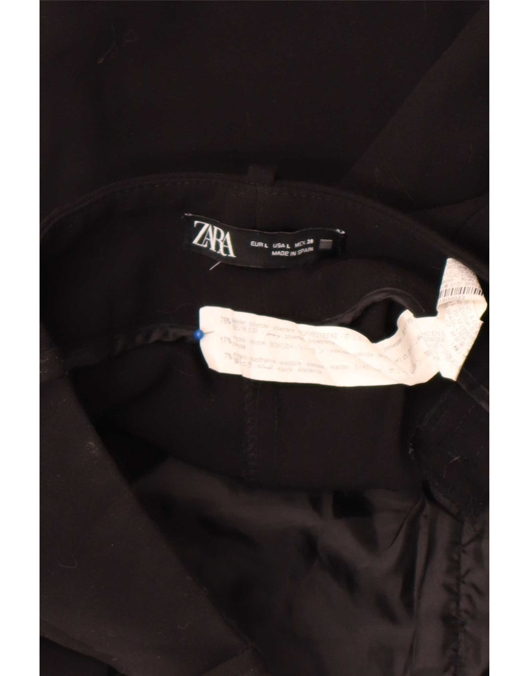 Calça Chino Cônica Feminina Zara Grande W30 L26 Poliéster Preto