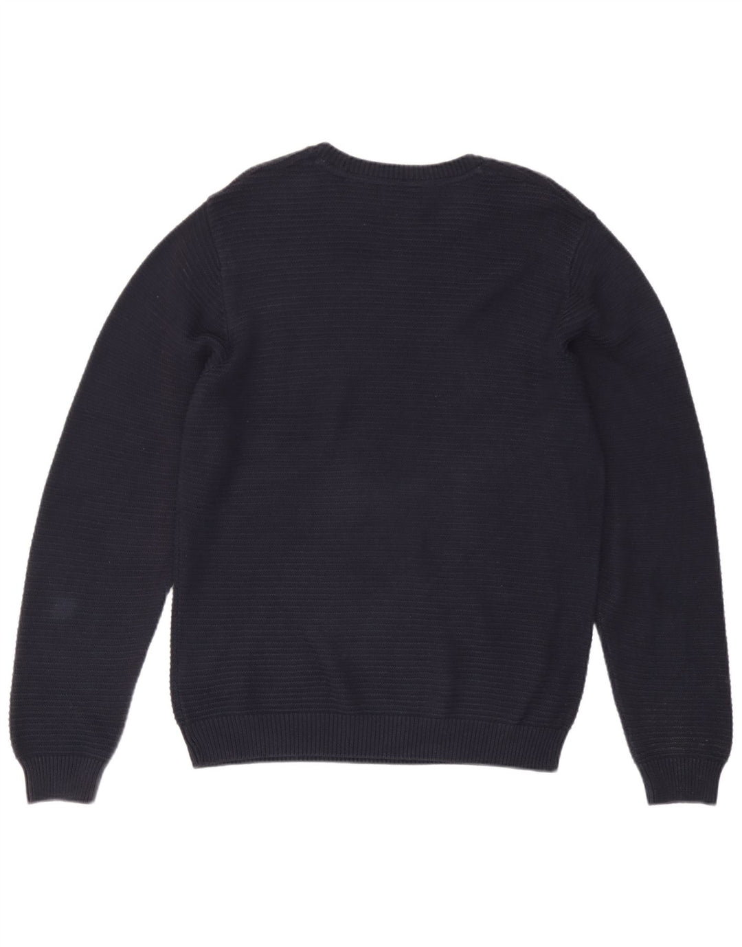 Suéter masculino Marks & Spencer com gola redonda, algodão azul marinho médio