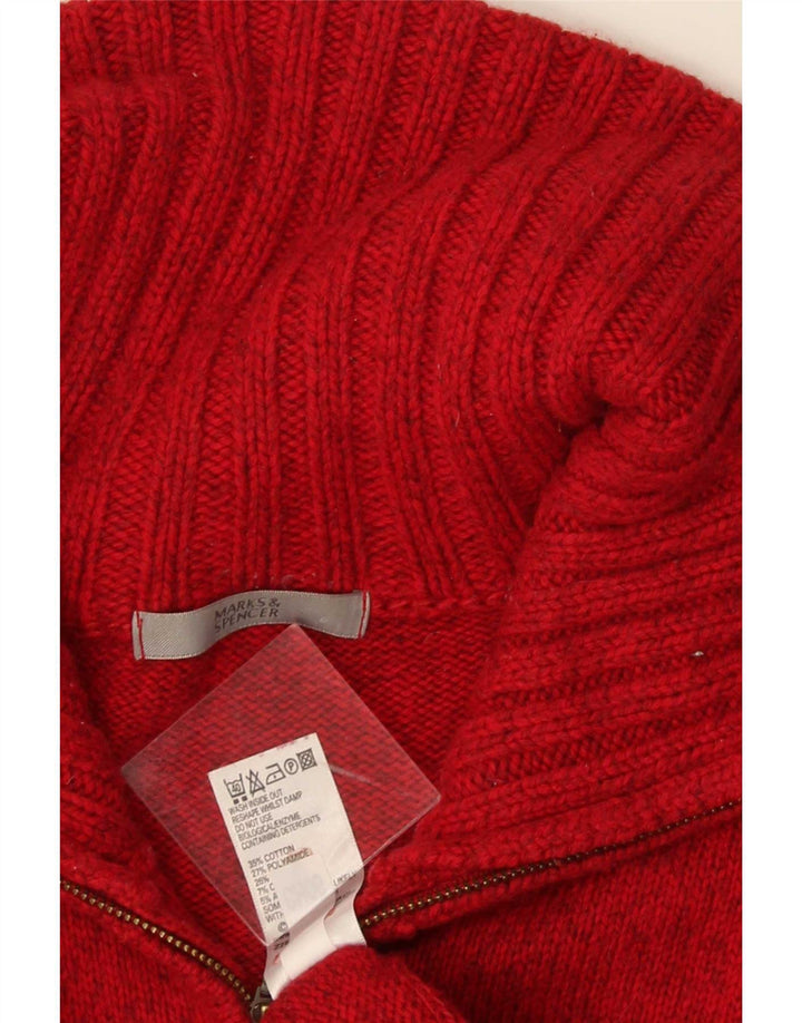 Suéter cardigã feminino Marks & Spencer Reino Unido 16 grande algodão vermelho