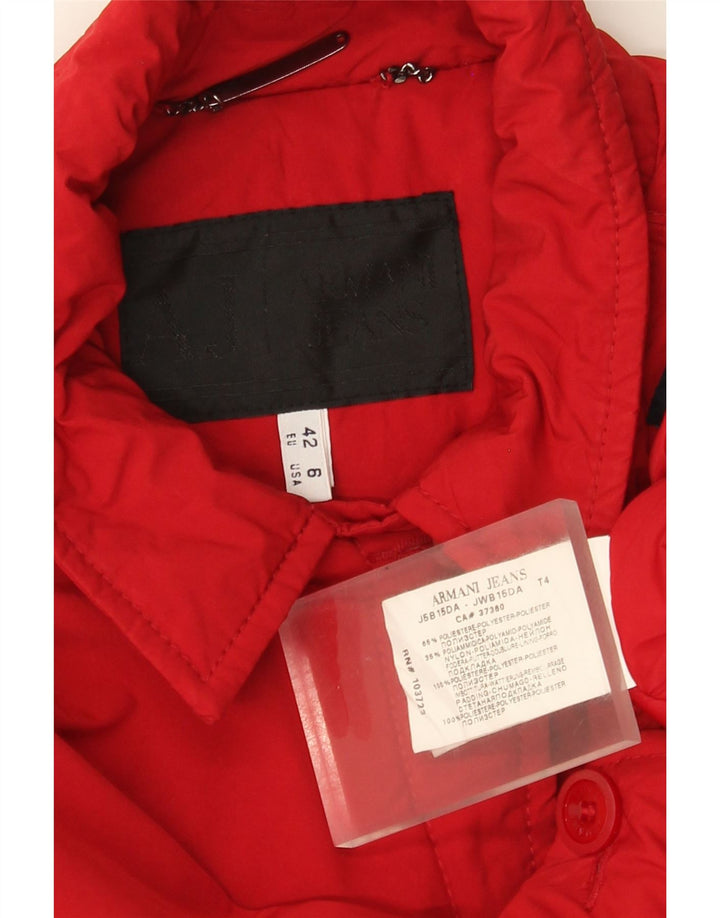 Jaqueta bomber feminina Armani Jeans EU 42 grande poliéster vermelho