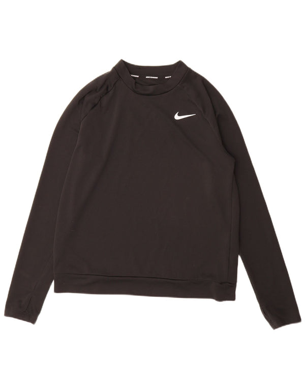 Nike Mens Dri Fit Top Manga Longa Pequeno Poliéster Preto