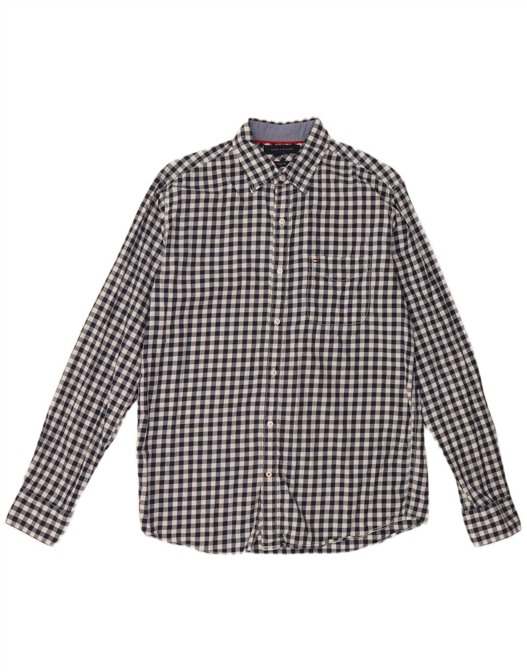 TOMMY HILFIGER Camisa masculina de flanela vintage fit média preta guingão