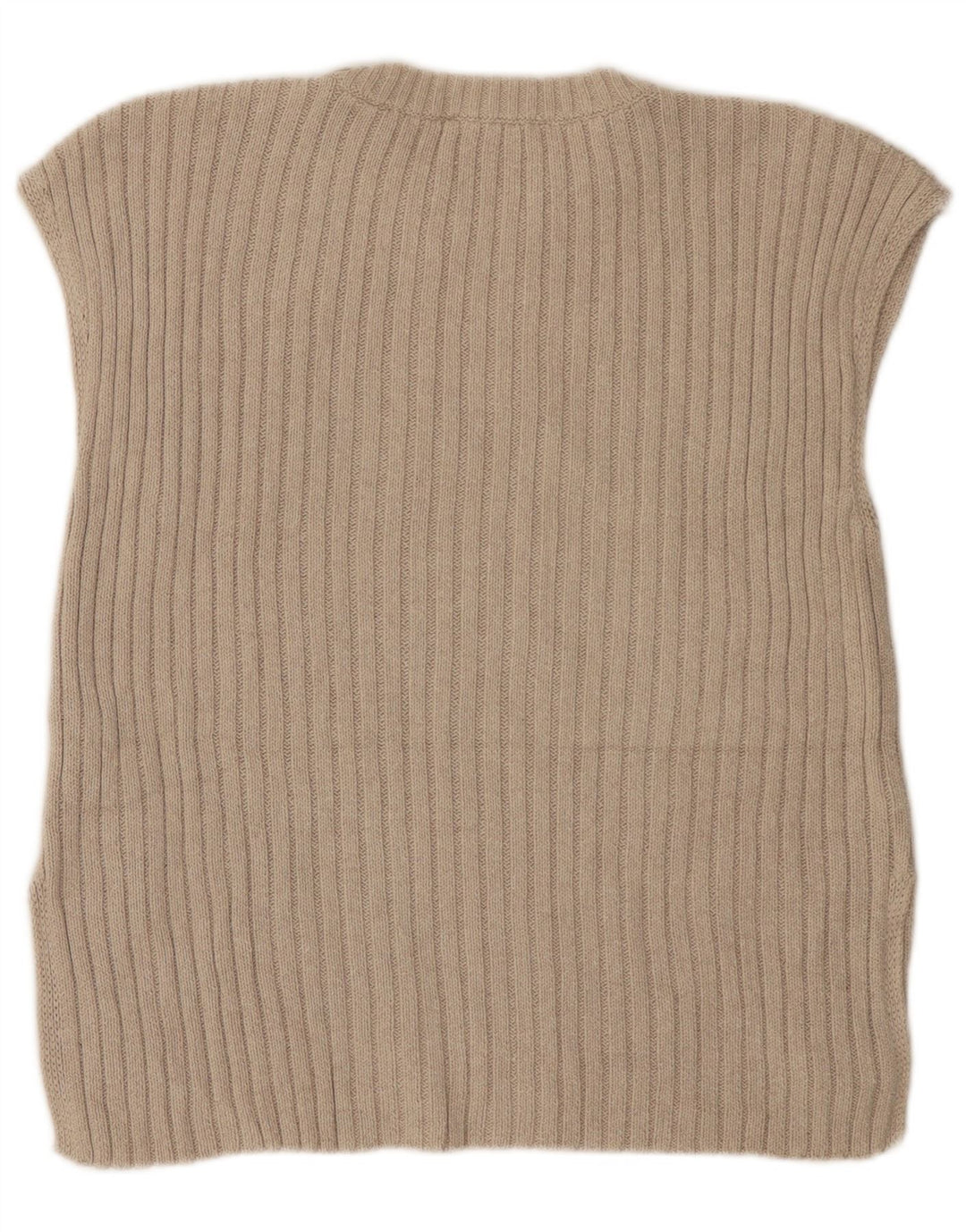Zara Womens Vest Tank Top UK 16 Grande Poliéster Bege