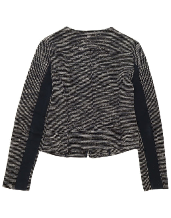 Jaqueta blazer feminina com zíper completo Armani Jeans IT 42 médio preto manchado