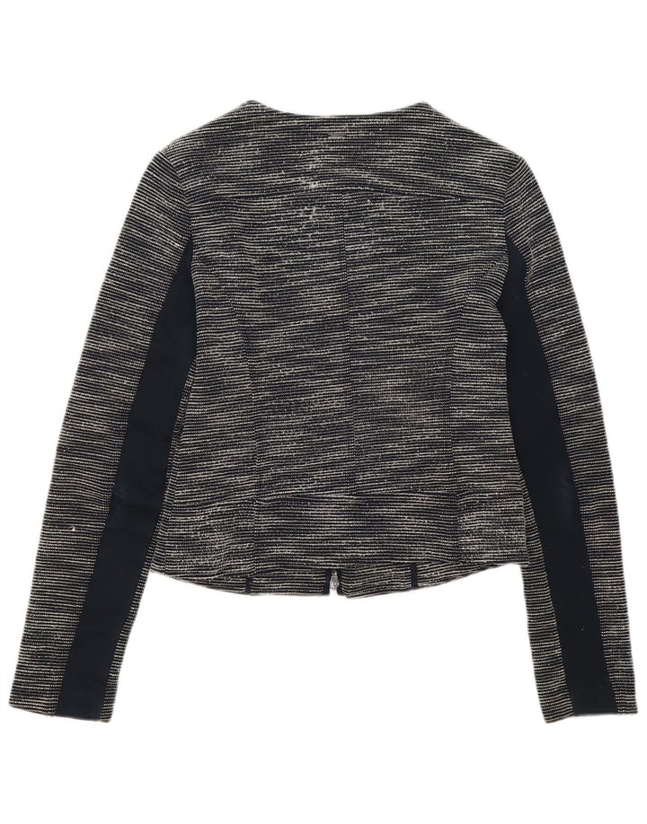 Jaqueta blazer feminina com zíper completo Armani Jeans IT 42 médio preto manchado