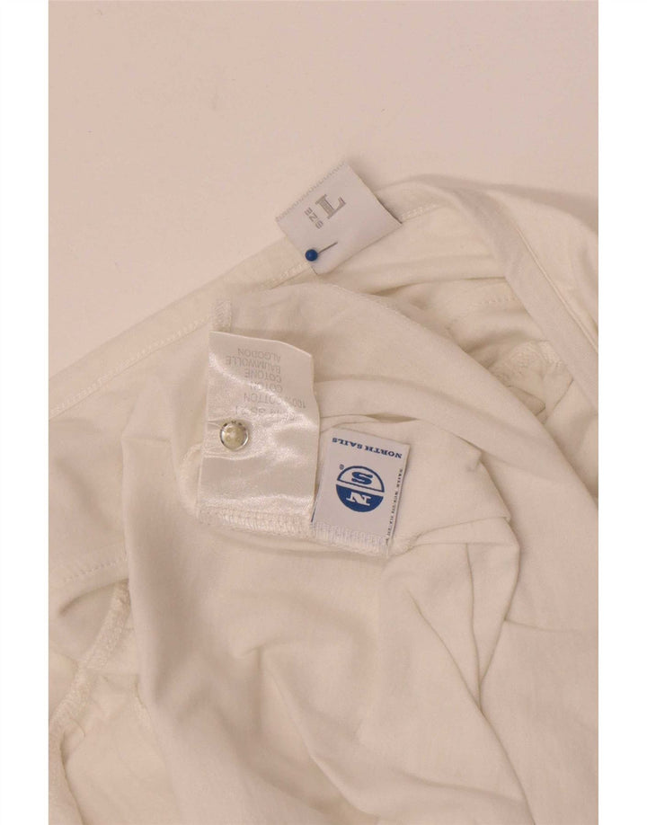 Top North Sails feminino cropped UK 14 grande algodão branco