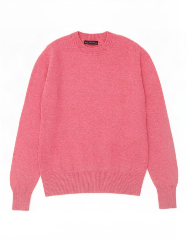 Suéter feminino Marks & Spencer com gola redonda Reino Unido 12 rosa médio