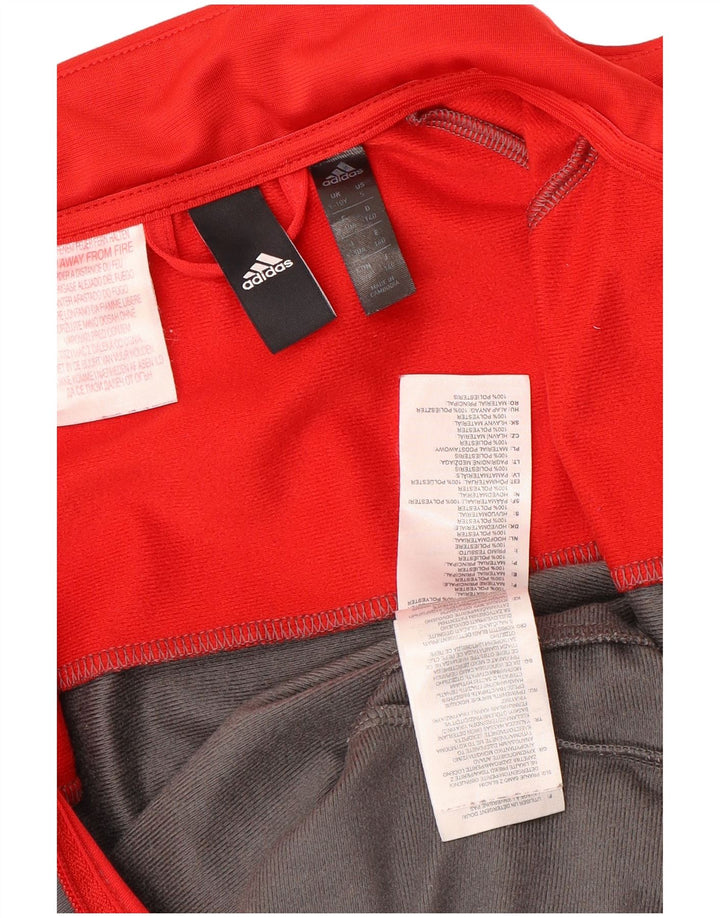 ADIDAS Meninos Graphic Tracksuit Top Jacket 9-10 Years Grey Colourblock