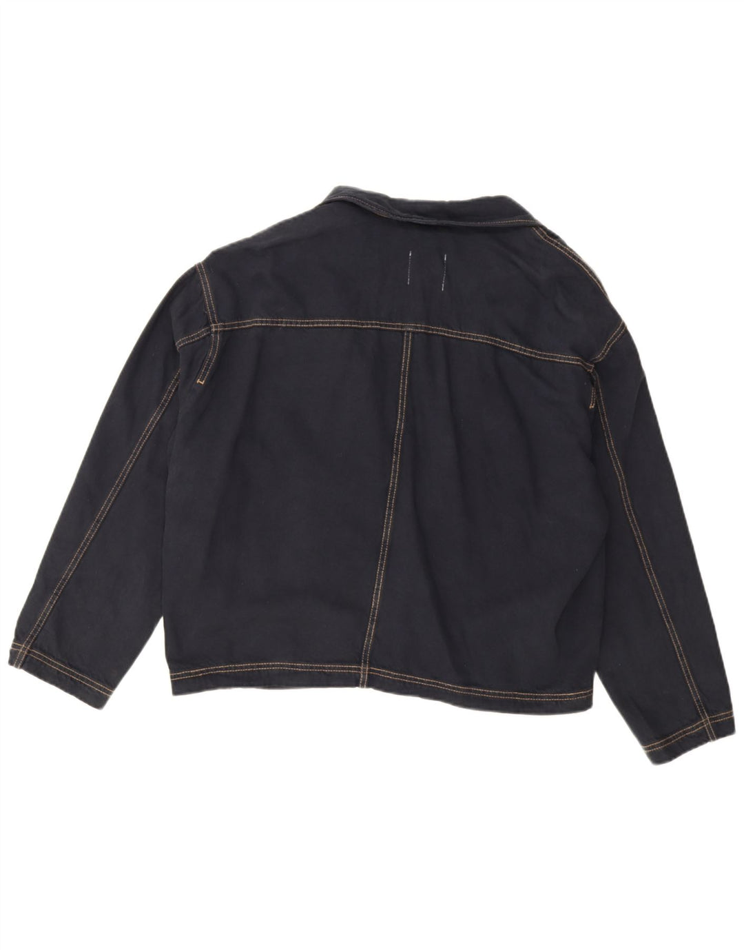 Jaqueta blazer jeans feminina Zara de grandes dimensões com 1 botão Reino Unido 14 azul marinho médio
