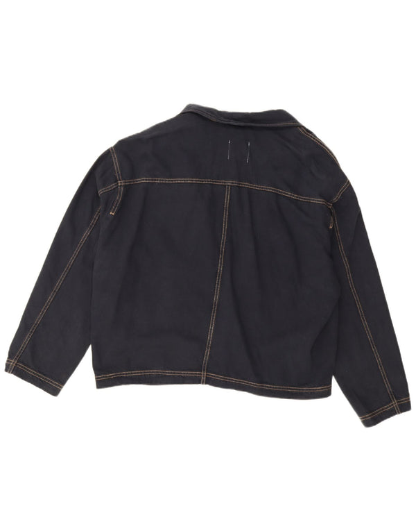 Jaqueta blazer jeans feminina Zara de grandes dimensões com 1 botão Reino Unido 14 azul marinho médio