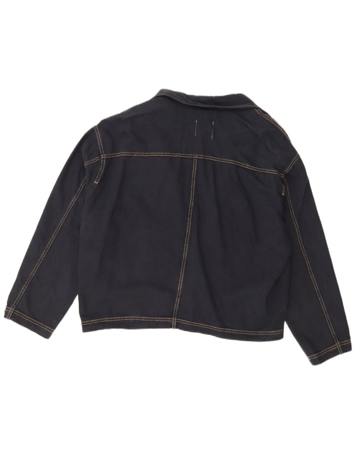 Jaqueta blazer jeans feminina Zara de grandes dimensões com 1 botão Reino Unido 14 azul marinho médio