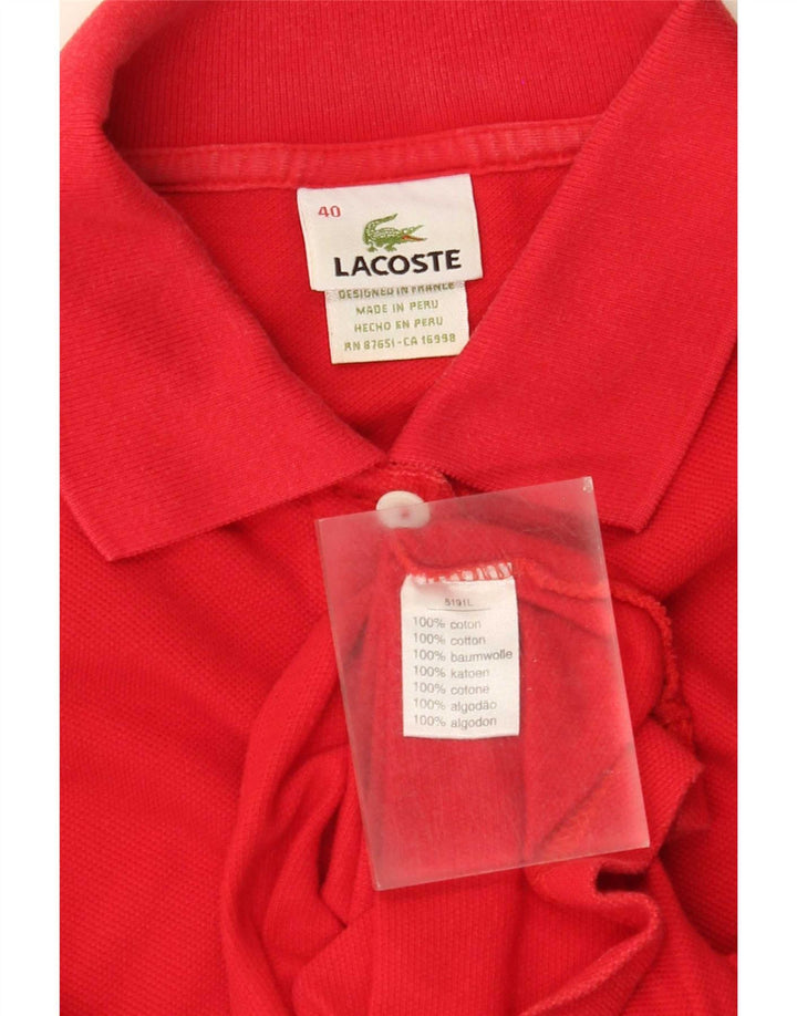 Camisa polo feminina Lacoste tamanho 40 algodão vermelho médio