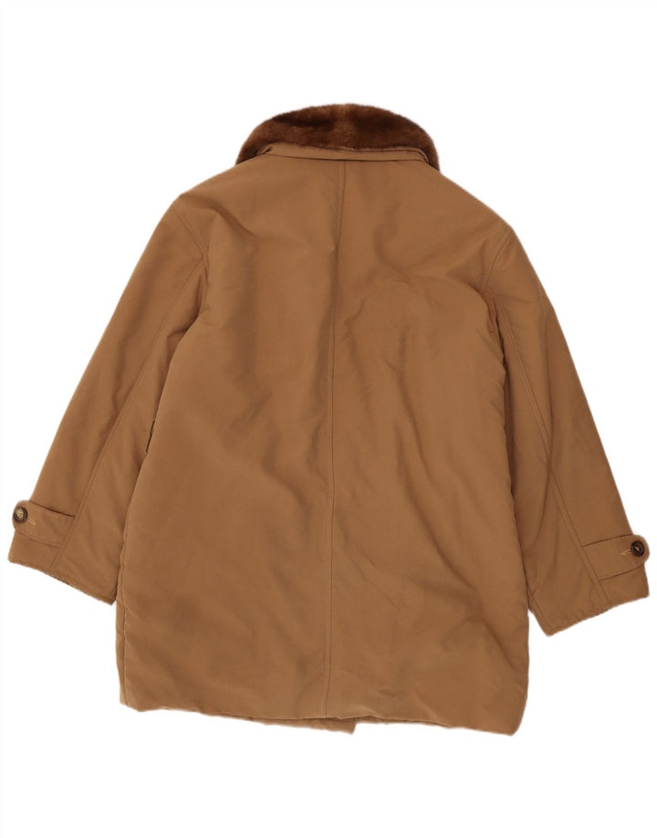 Casaco feminino oversized com peito duplo Marella UK 12 poliéster marrom médio