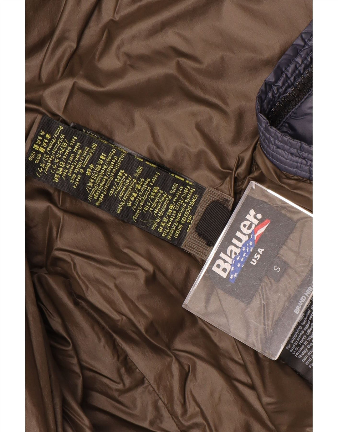 Jaqueta feminina acolchoada com capuz Blauer UK 10 pequena azul marinho nylon