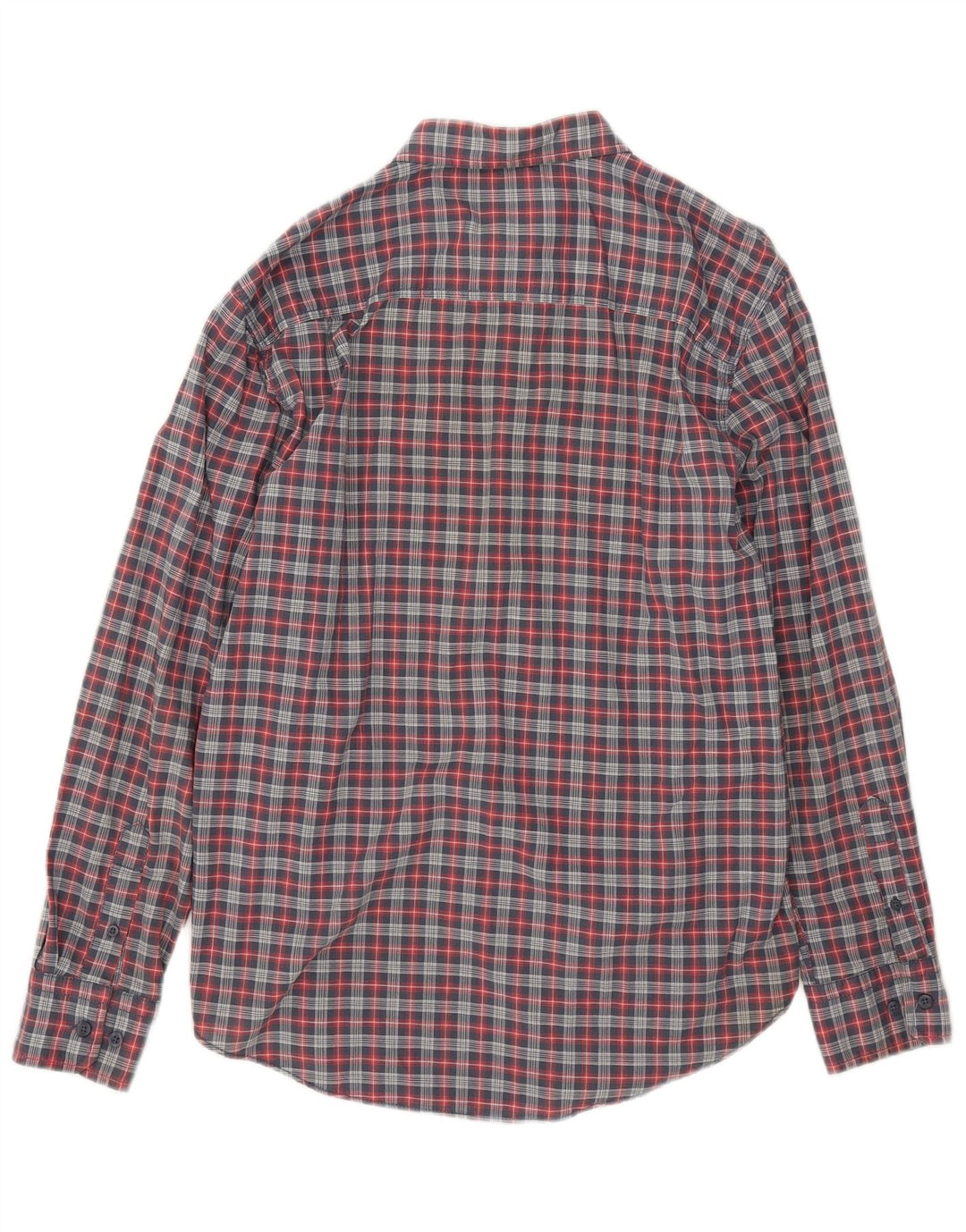Camisa masculina Nautica de algodão xadrez azul médio