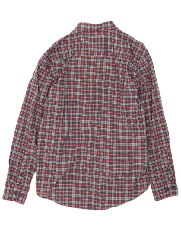 Camisa masculina Nautica de algodão xadrez azul médio