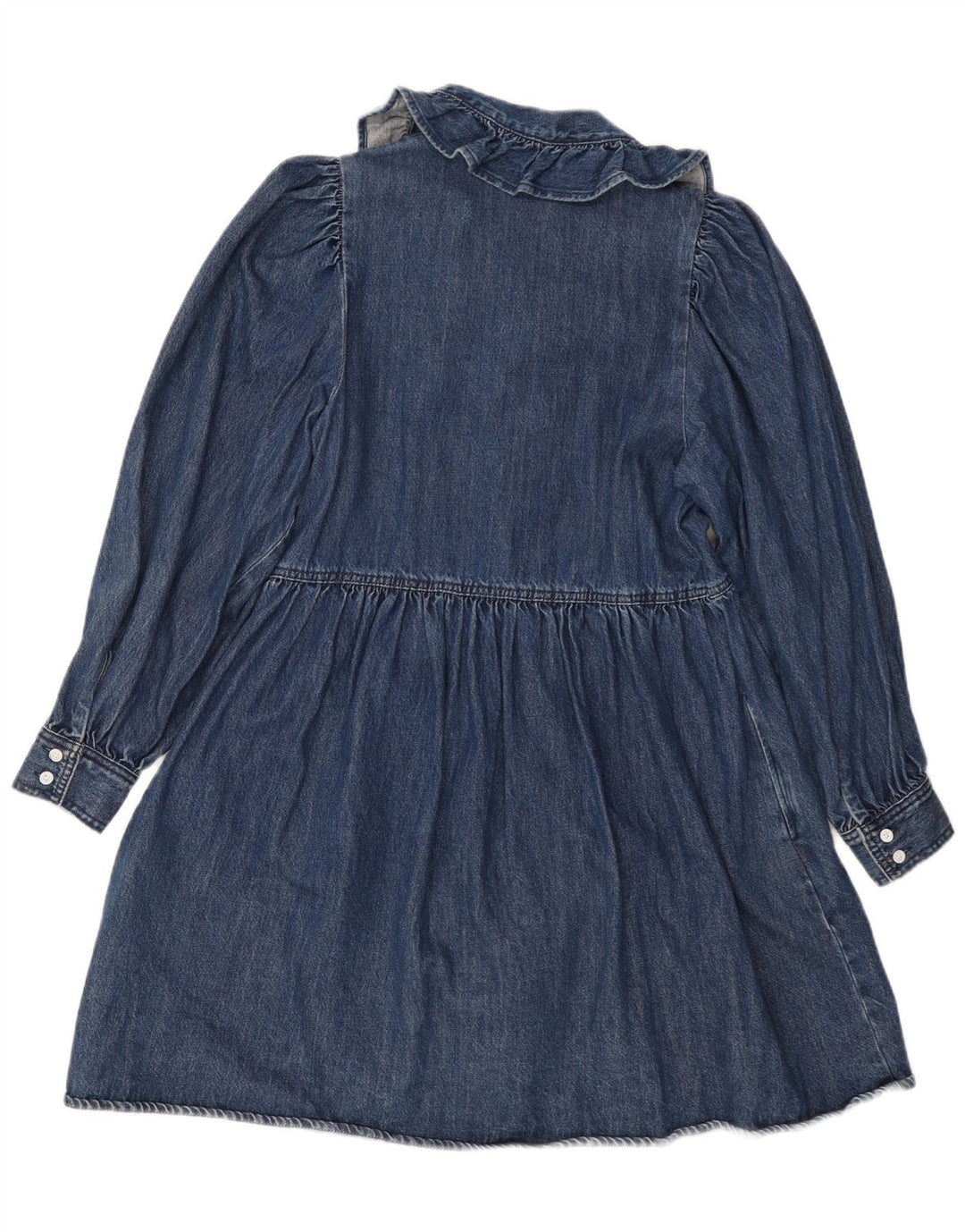 Vestido jeans feminino de manga comprida LEVI'S Reino Unido 10 algodão azul pequeno