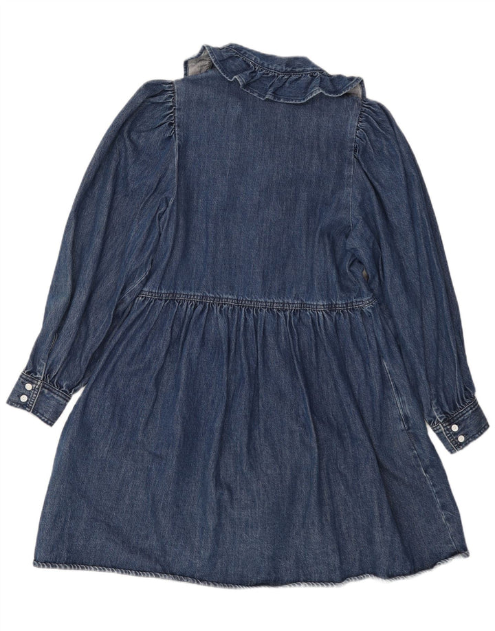 Vestido jeans feminino de manga comprida LEVI'S Reino Unido 10 algodão azul pequeno